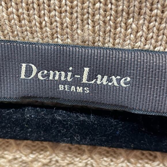 Beams Demi-Luxe Womens Tan Brown Camel Wool Quilted Boatneck Sweater M? - Picture 6 of 6